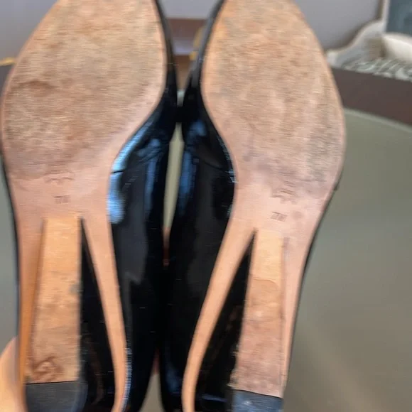 VIA SPIGA | Black Patent Leather Peep Toe with Camellia Flower - sz 7 - Picture 9 of 9